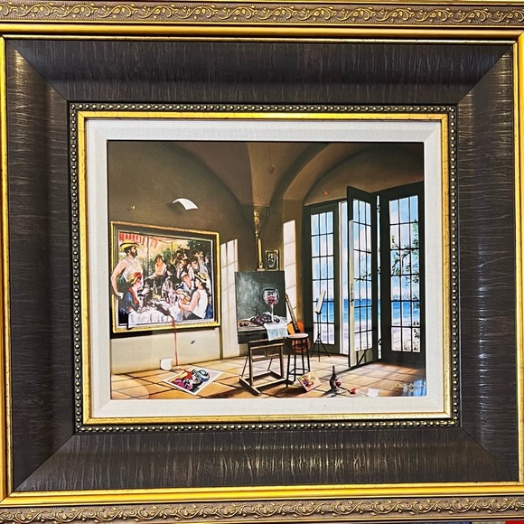 Orlando Quevedo Wine Studio Metal Art Print Framed - Picture 1 of 2